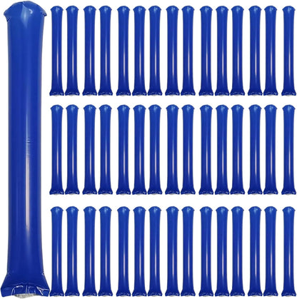 48pcs Round Head Boom Sticks Thunder Sticks Cheering Sticks Team Spirit Plastic Cheerleading Spirit Stick Clapper Inflatable Noise Maker Sports Supply (Blue)