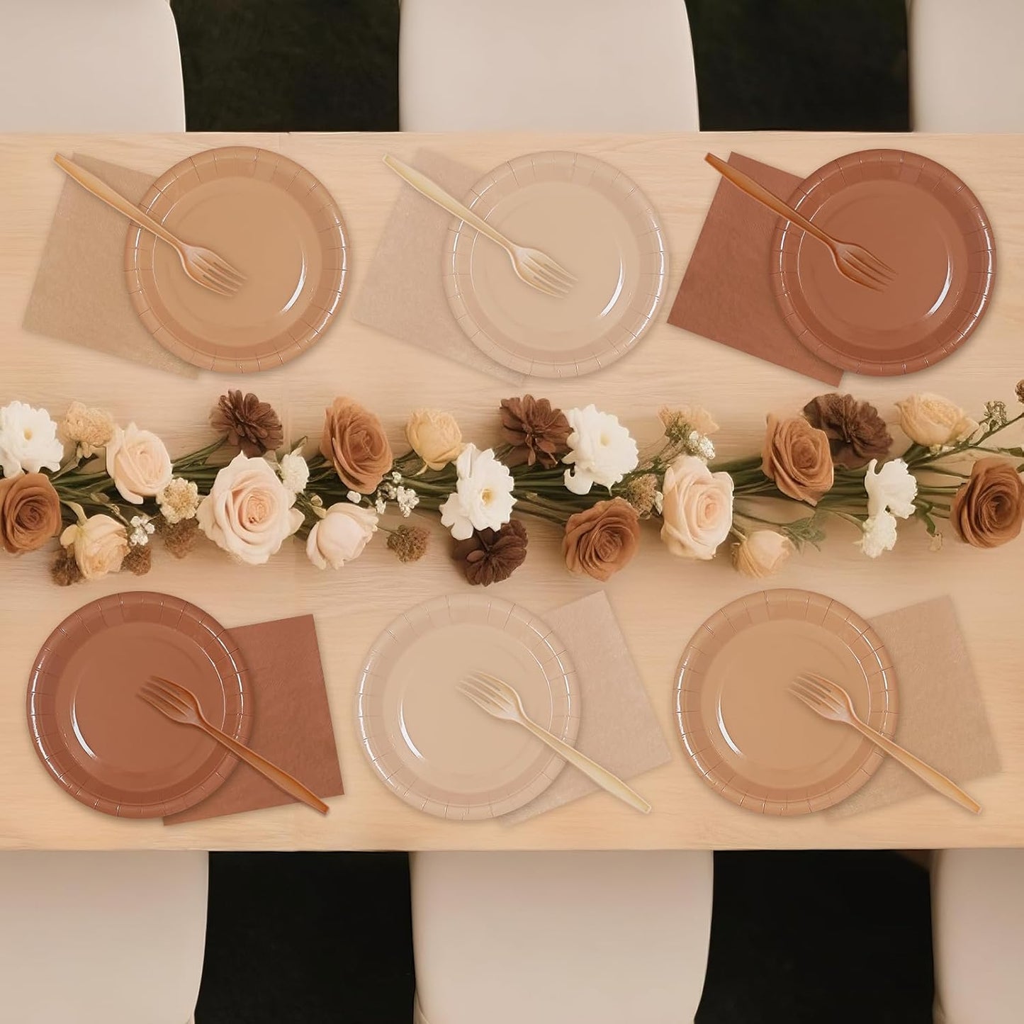 White and Gold Paper Plates Napkins Party Supplies,Disposable Gold Dot Paper Dessert Plates,105 PCS Birthday Plates and Napkins Party Supplies for Wedding(Serves 35 Guests 7")