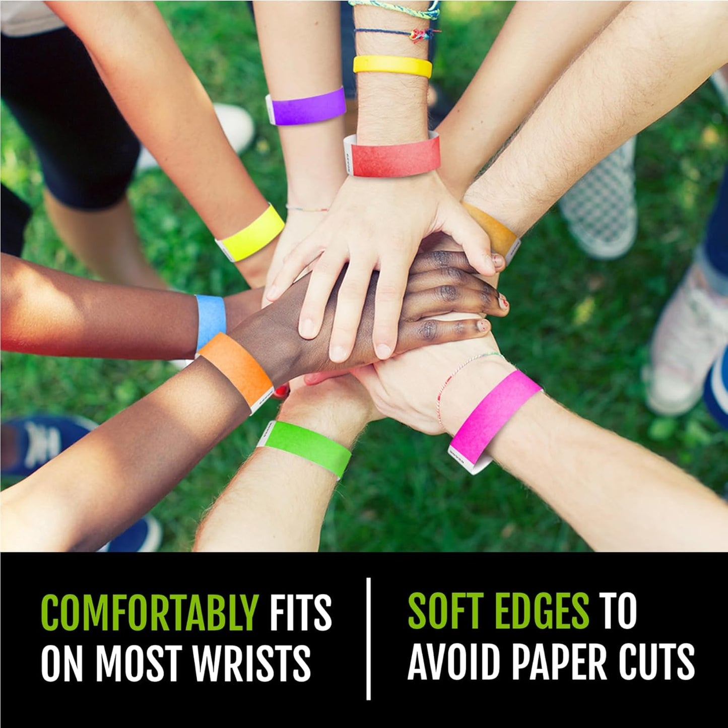500 WristCo Swimming Pool Tyvek Wristbands for Events – Security Cuts & Tamper-Proof Design to Prevent Reuse – Premium-Grade Bracelets for Hospital & Medical ID, Party & VIP Identification
