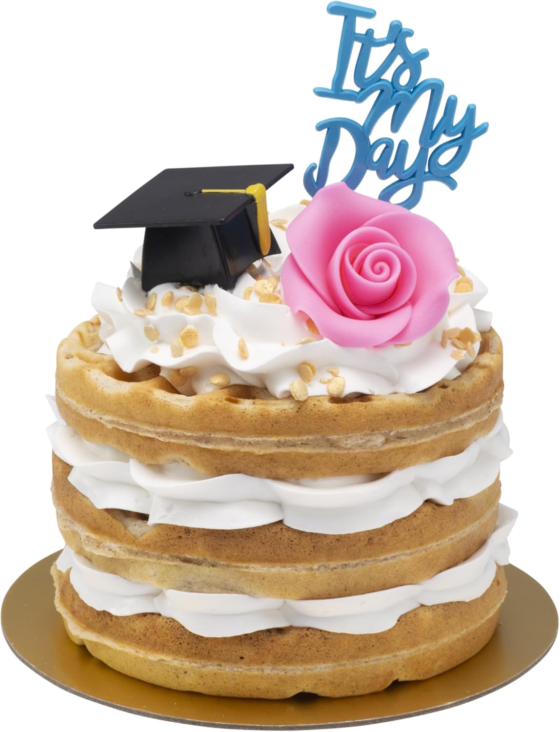 DecoPac Grad Hat Cupcake Toppers, 24 Graduation Cake Pics, Black Grad Hat DecoPics, Food Safe Cake Decorations - 24 Pack