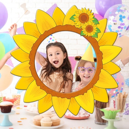Sunflower Photo Booth Props Sunflower Birthday Party Decorations 26 Inch Large Yellow Flower Selfie Frame Floral Photo Booth Frame Selfie Props Accessories for Birthday Baby Shower Party Supplies