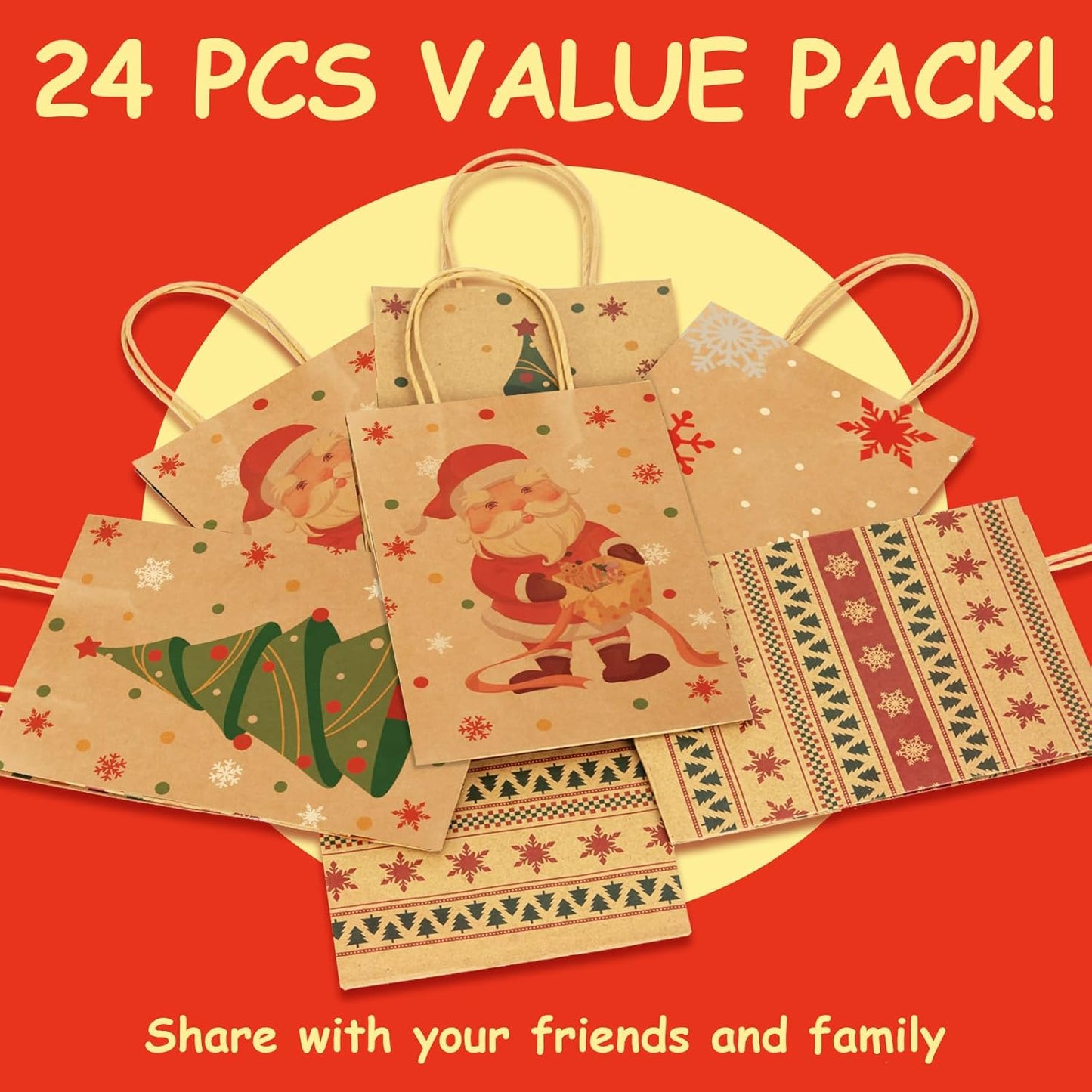 RACETOP 32 Pack Small Paper Gift Bags with Handles, 5.8"×3.2"×8.25" Kraft Paper Party Favor Bags Bulk for Kids Birthday, Baby Shower, Crafts, Wedding, Party Supplies (8 Colors)