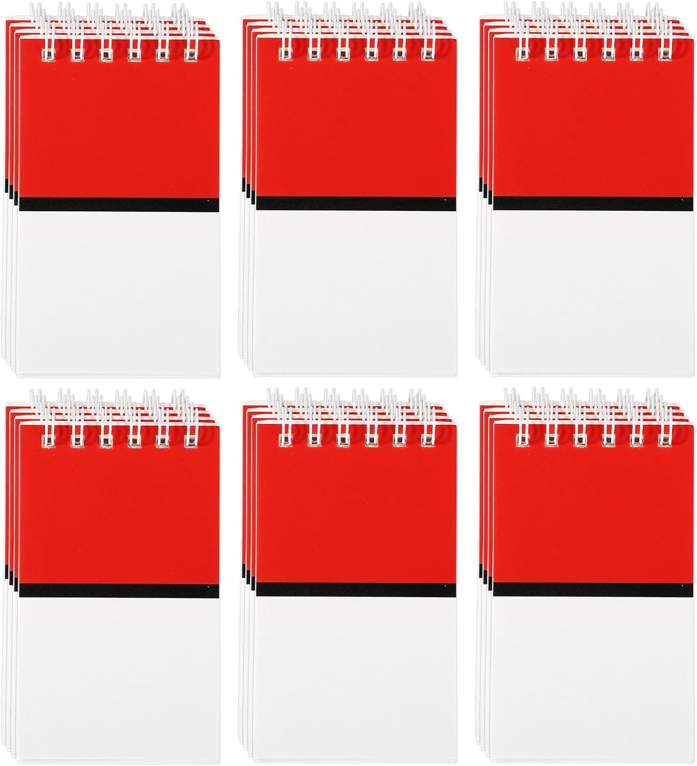 24pcs Mini Spiral Notebooks, Red White Cartoon Pocket Notepads Anime Game Theme Party Supplies for Boys Girls Classroom Rewards Birthday Gifts & Goodie Bag Stuffers