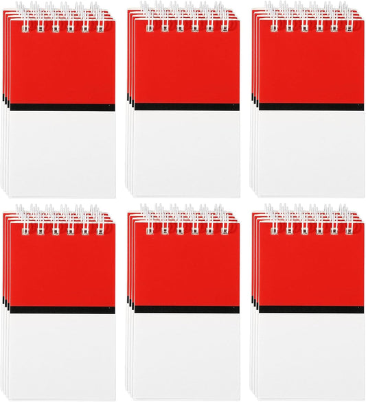 24pcs Mini Spiral Notebooks, Red White Cartoon Pocket Notepads Anime Game Theme Party Supplies for Boys Girls Classroom Rewards Birthday Gifts & Goodie Bag Stuffers