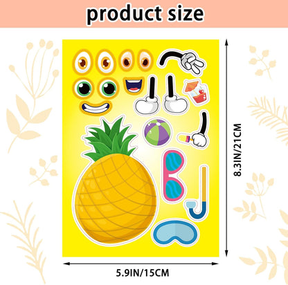 24 Sheets 8.3''×5.9'' Make Your Own Ice Cream Stickers for Toddlers Kids Party Favors, Make a Face Stickers for Kids Activities Supplies Crafts