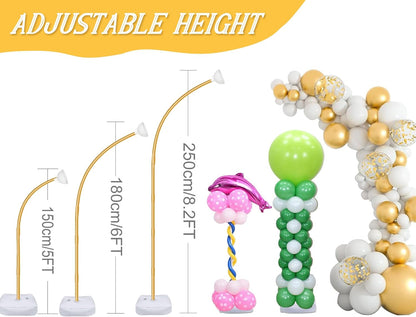 AerWo Balloon Arch Kit with Balloon Pump Electric, 8.2FT & 5FT Half Balloon Arch Stand with Base, Free Bending Balloon Stand Kit for Wedding Birthday Party Baby Shower Graduation Decorations