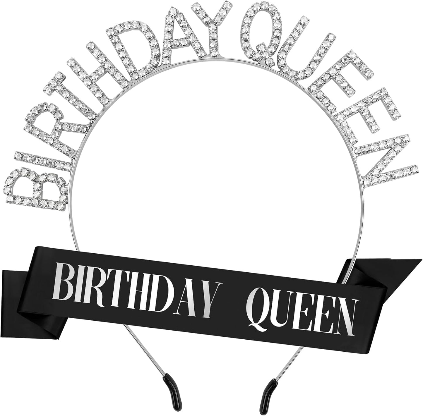 Birthday Sash & Crown for Women - Tiara Headband, Girls' Decorations Accessories