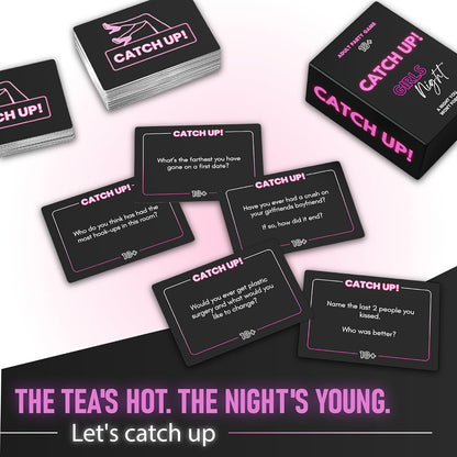 BETTER US Catch UP! Spicy Girls Night Card Game – Birthday & Bachelorette Gift | 18+ Conversation Starters for Women | Adult Games & Bachelorette Party