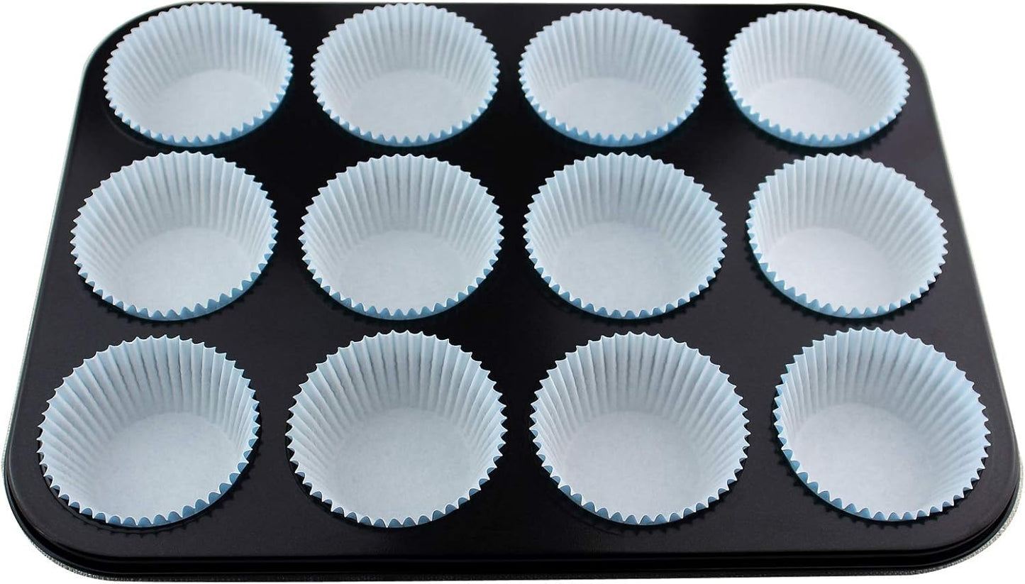 Standard Size Baking Cups Food-Grade Greaseproof Paper Cupcake Liners 200 Pcs (Natural)
