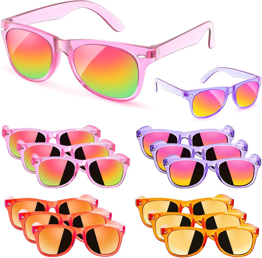 Kids Sunglasses Party Favors Bulk - 32Packs Goodie Bags Stuffers for Kids 3-8, Boys Girls Neon Sunglass with UV400 Protection for Kid Birthday Party, Pool Party Supplies, End of Year Student Gifts