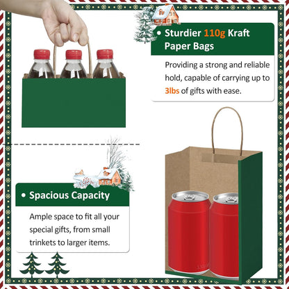 BagDream Kraft Paper Bags 25Pcs 5.25x3x8 Inches Small Paper Gift Bags with Handles Bulk for Party Favor, Retail, Merchandise, Black Gift Sacks