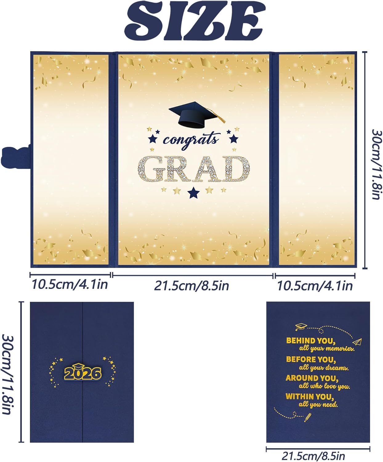 Vlipoeasn 2026 Graduation Guest Book Alternative, Black Gold Class of 2026 Graduation Party Decorations, Graduation Signature Book for 2026 College High School, Unique Graduation Gifts for Friends