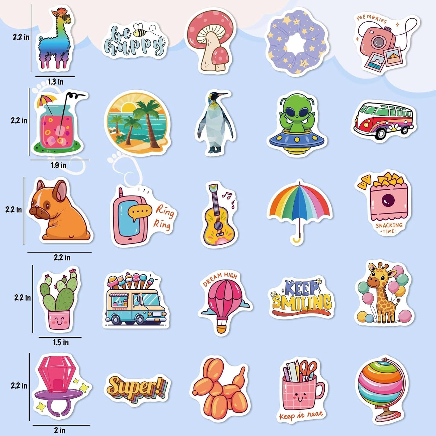 Wninbu 200 PCS Cute Stickers for Kids,Water Bottle Sticker Pack for Teens Girls Boys,Waterproof Vinyl Animal Stickers for Water Bottles,Skateboard,Laptop Students Classroom Decor Prizes (Cute 200 pcs)