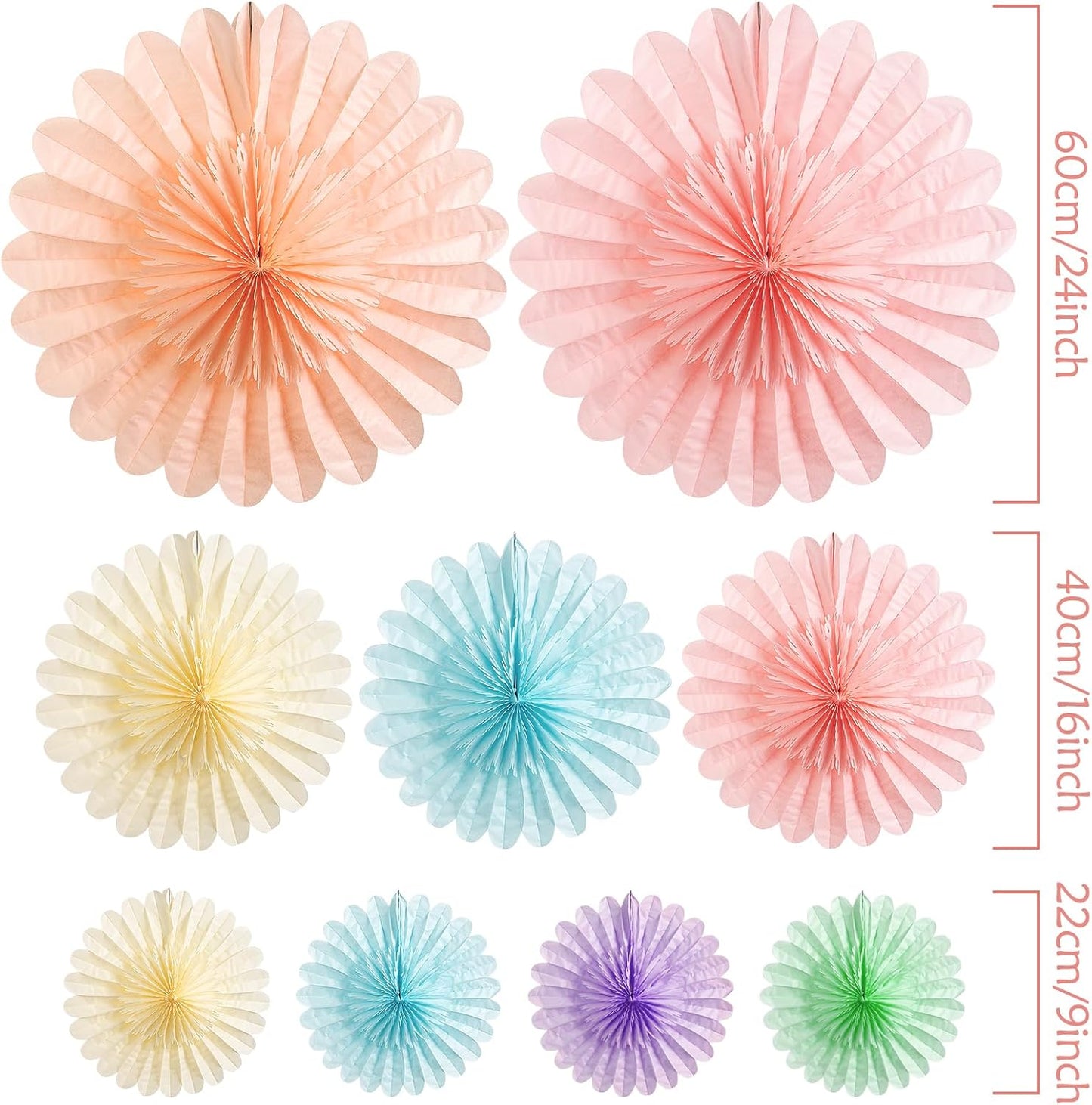 Easy Joy Paper Leaves Decorations for Wall Paper Fans Classroom Decoration Leaves Backdrop Decor Wall Decor,Set of 9
