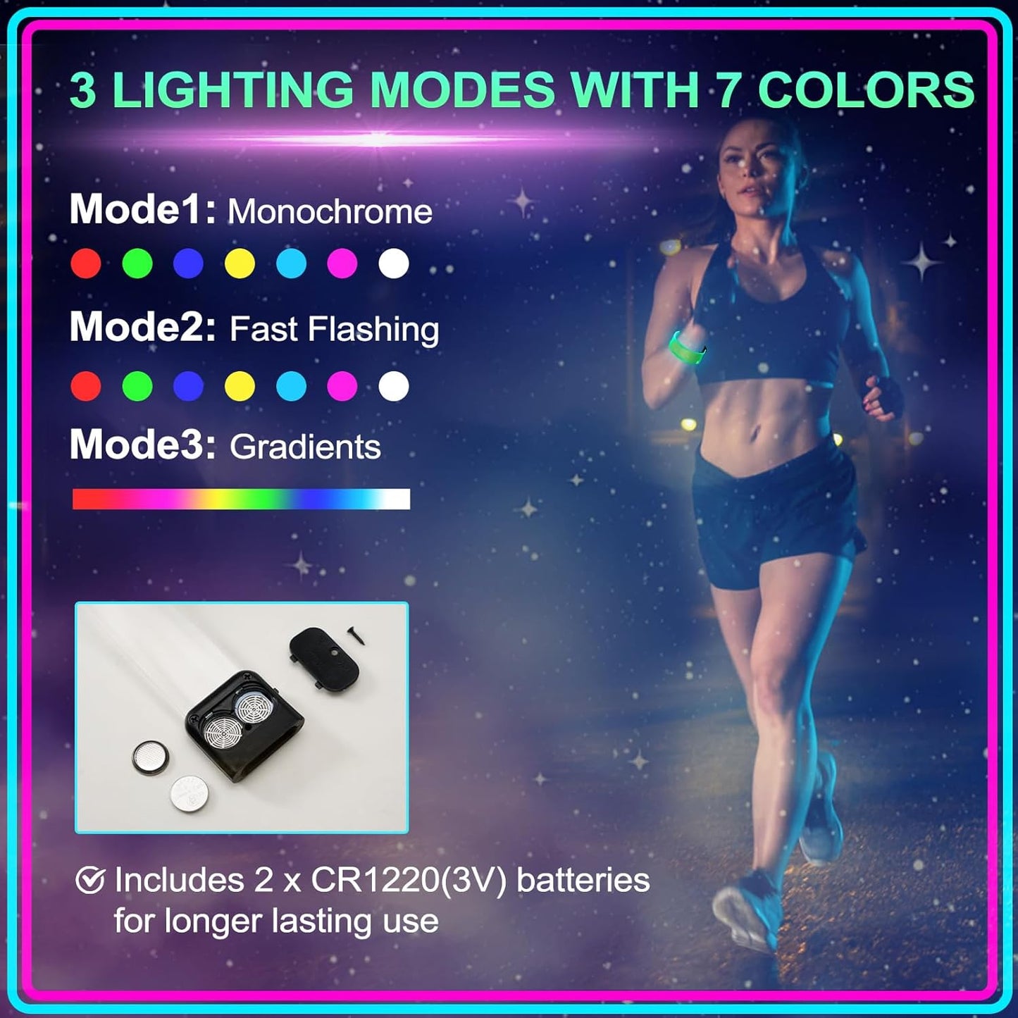 Yowivon Led Light Up Bracelets with Clasp, Glow in the Dark Party Supplies Neon Rave Accessories Cool Halloween Birthday Party Favors, 1 Pcs