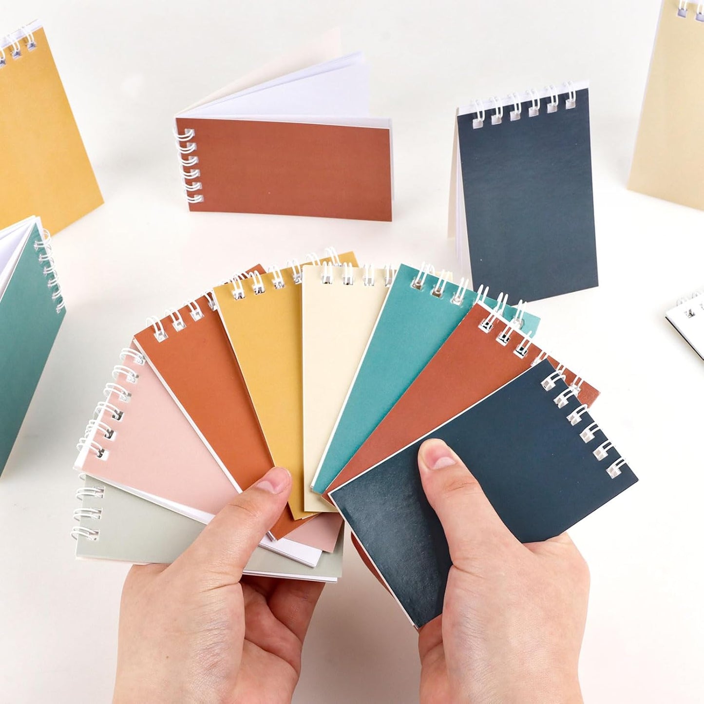 24 Pcs Mini Notebook Party Favor Small Pocket Notebook Colorful Shiny Cover Notebooks Small Spiral Notepad Memo Note Pads for Work Home Office School Classroom Supplies