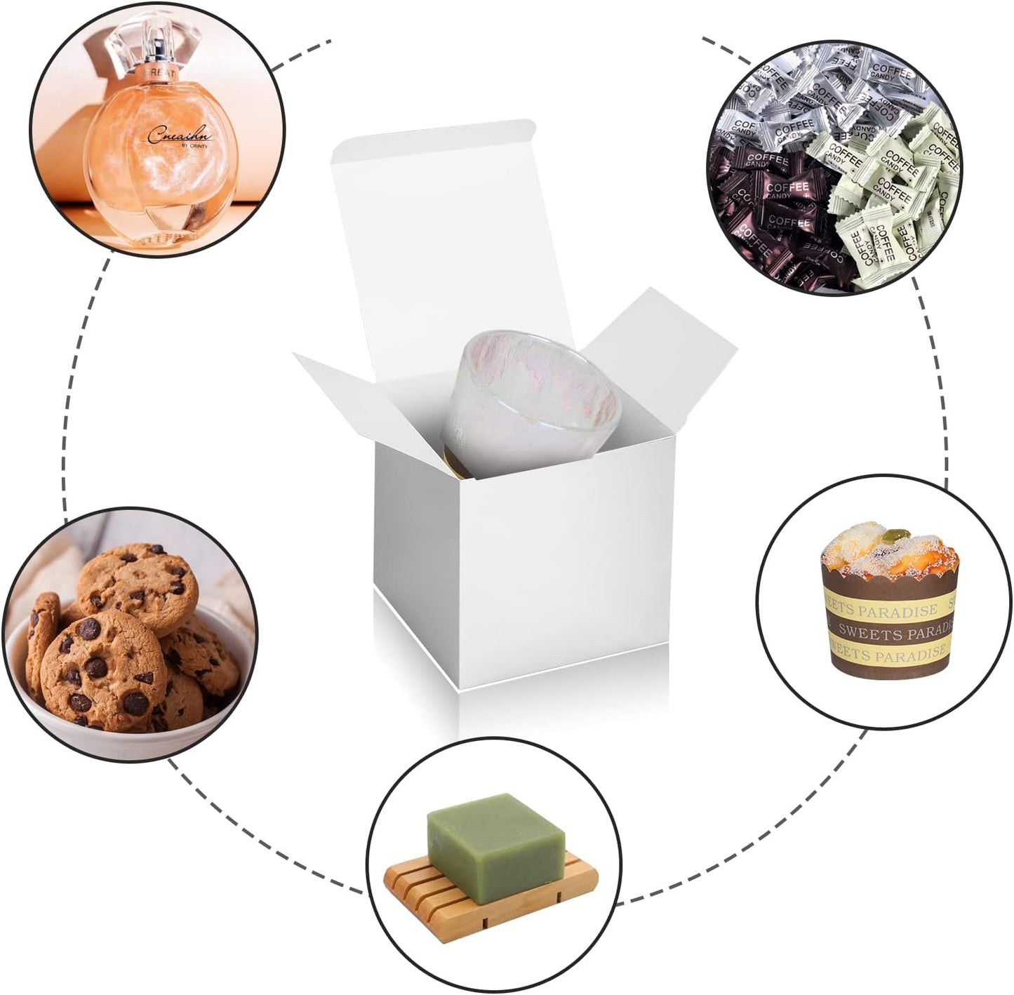 100 Pack Small Gift Boxes, 2x2x2 Inches Favor Boxes Gold Paper Gift Boxes with Lids for Presents, Crafting, Cupcake Boxes, Gifts, Candy Boxes for Wedding Party Bridal Shower Baby Shower Favors