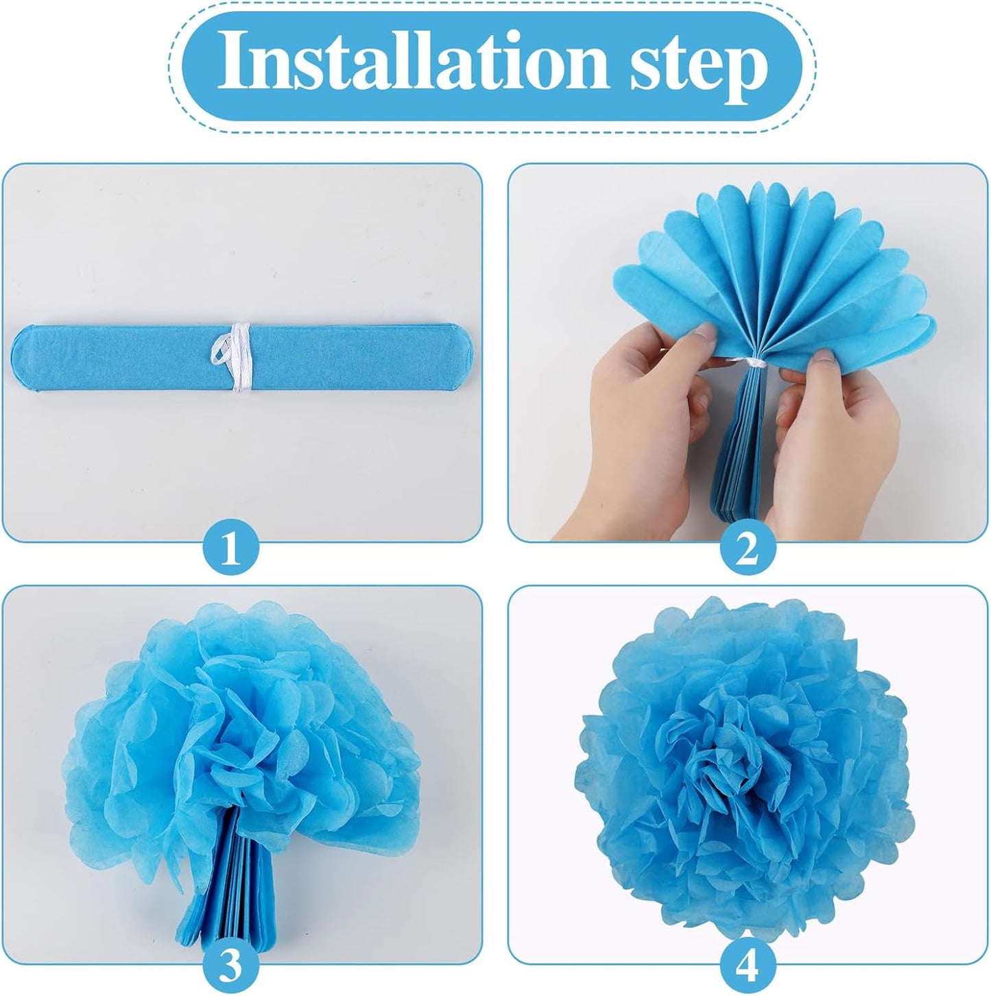 BestoFun 16 PCS Sage Green Party Decorations Tissue Paper Flowers Christmas Party Decors Hanging Pom Poms Decorations for Xmas New Year Winter Holiday Decorations