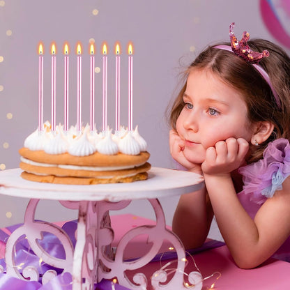 BEAN LIEVE 30-Count Champagne Gold Long Thin Metallic Birthday Candles, Cake Candles, Birthday Parties, Wedding Decorations, Party Candles, Cake Decorations