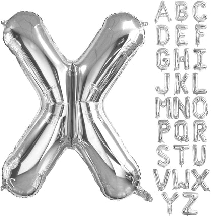 Lovoir 40 Inch Large Silver Letter M Balloons Big Size Jumbo Mylar Foil Helium Balloon for Birthday Party Celebration Decorations Alphabet Silver M