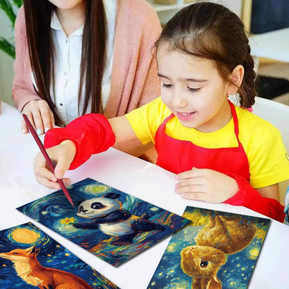 Georgie Porgy Scratch Paper Art Set for Kids Adults Magic Rainbow Scratchboards for DIY Arts and Crafts Kits Christmas Birthday Gift with Scratching Tools Kit (A4-Noctilucent Whale + Sea World)