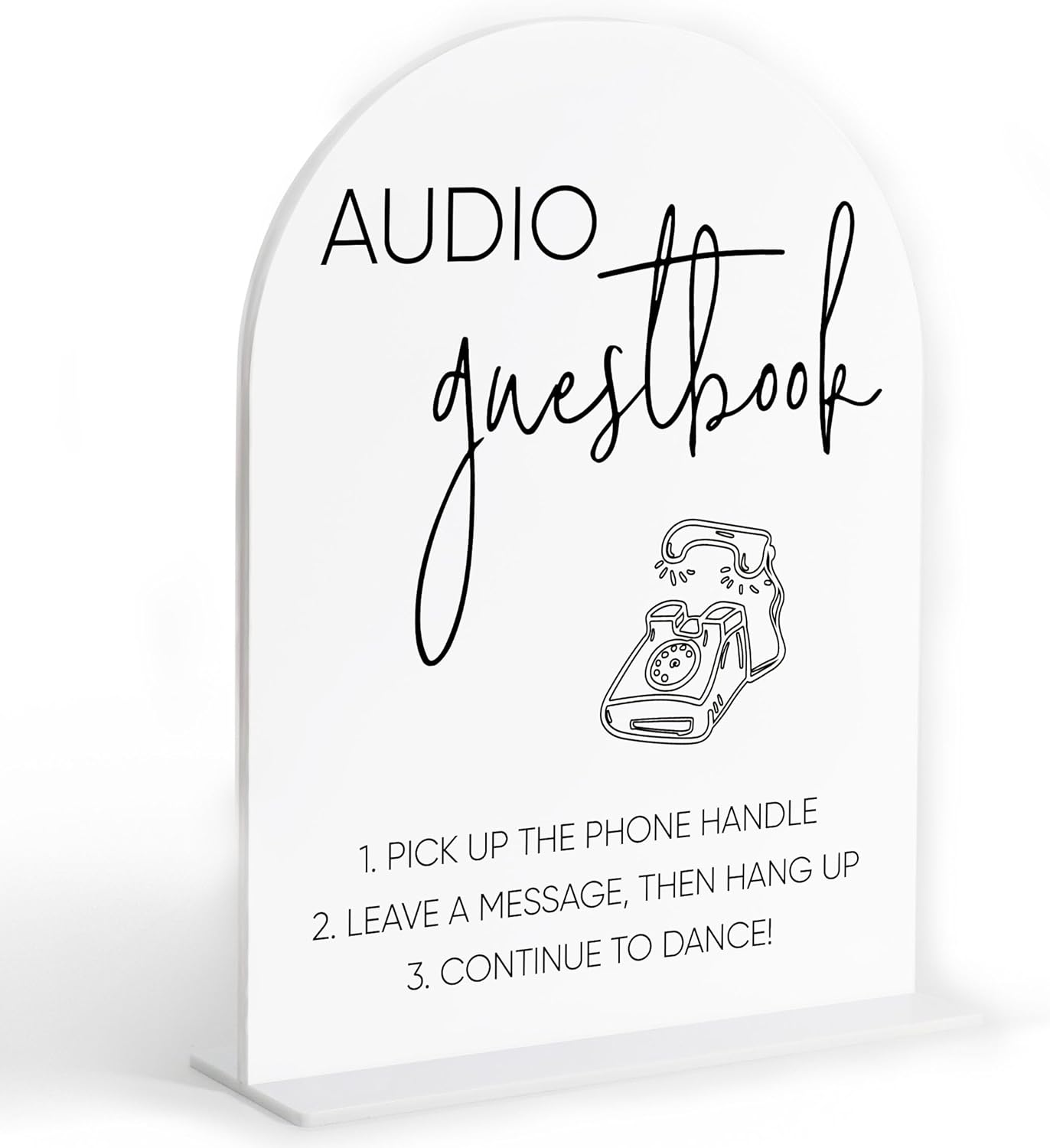 Audio Guest Book Sign, White Arch Acrylic Wedding Sign, Audio Guest Book Wedding Phone, Bridal Shower Decor, Engagement Party Decor, Centerpiece Table Decorations Party for Bride and Groom-14