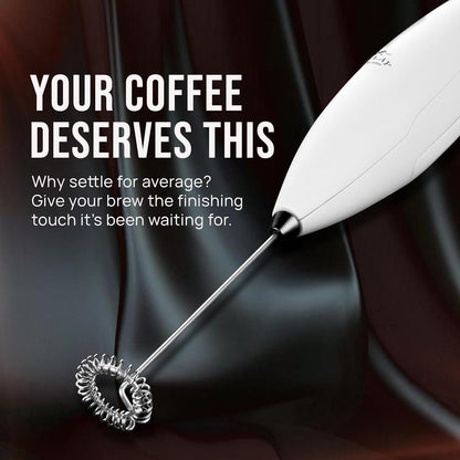 Zulay Kitchen Powerful Milk Frother Wand With Duracell Batteries - Ultra Fast Handheld Drink Mixer - Electric Whisk Foam Maker for Coffee, Lattes, Cappuccino & Matcha - Z1 Motor - Black - Colors B