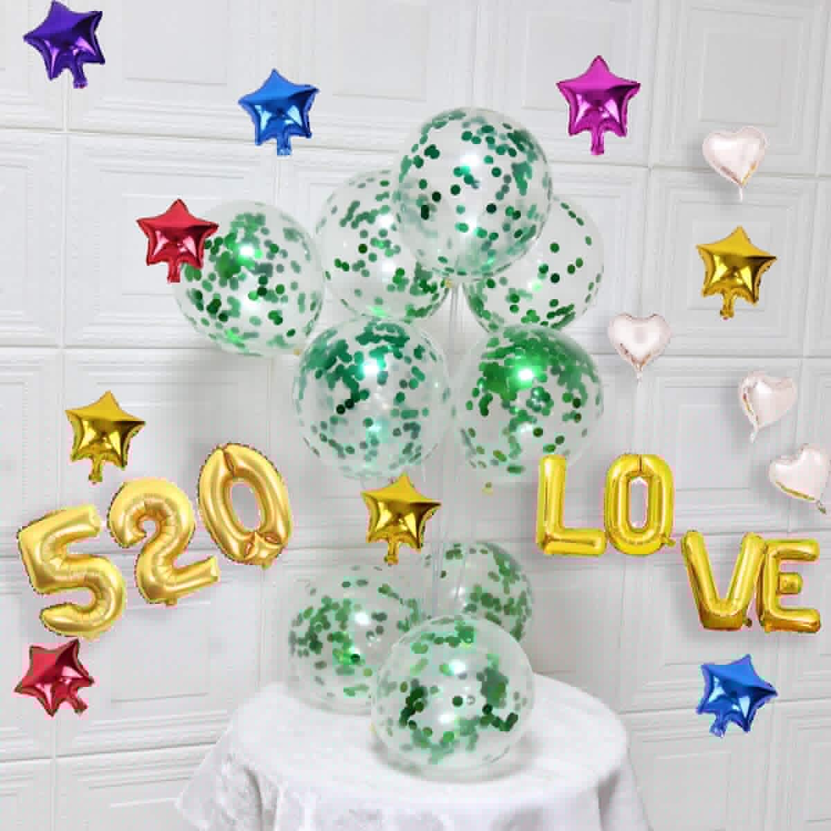 Party Balloons 12inch 50 Pcs Latex Confetti Balloons Birthday Balloons Party Decoration Wedding Baby Shower Christmas Party-Confetti Silver