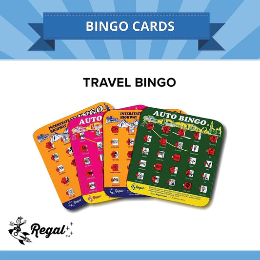 Regal Games Finger-Tip Shutter Bingo Cards with Sliding Windows - Auto Bingo Game Set - Assorted Travel Game for Adults & Kids - Reusable, No Chips & Daubers Needed - 4 Packs - Green