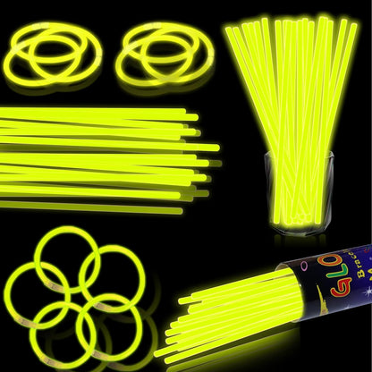 100 pk 8" Glow Sticks Bulk Party Favors, Light up Glow Necklaces & Bracelets in the Dark Party Supplies For Christmas Halloween 4th of July Birthday Neon Party (100 * Blue)
