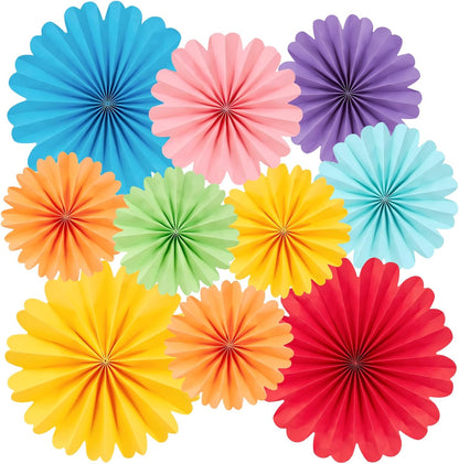 Easy Joy Paper Leaves Decorations for Wall Paper Fans Classroom Decoration Leaves Backdrop Decor Wall Decor,Set of 9