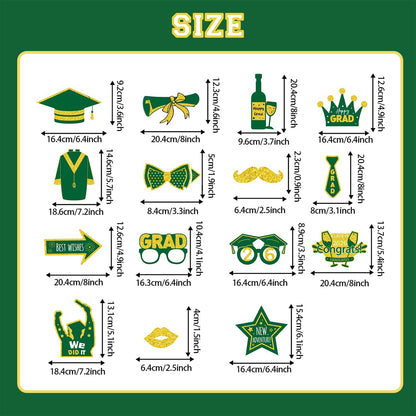 Graduation Decorations Class of 2026 Photo Booth Props - Blue and Gold 2026 Graduation Frame & Photo Props Congrats Grad Class of 2026 Decor for Graduation Party Supplies