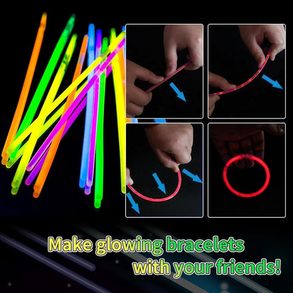 40 Pack 8” Red Glow Sticks Bracelet Necklaces Bulk with 40 Connectors Neon Glow In The Dark Party favors Supplies for Holiday Birthday Party Decoration (Red)
