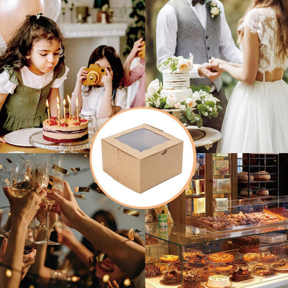 Cookie Boxes with Window 4.5x4.5x3 Inch-50 Pack,White Bakery Boxes,Mini Treat Boxes for Mini Bundt Cake and Individual Cheesecakes