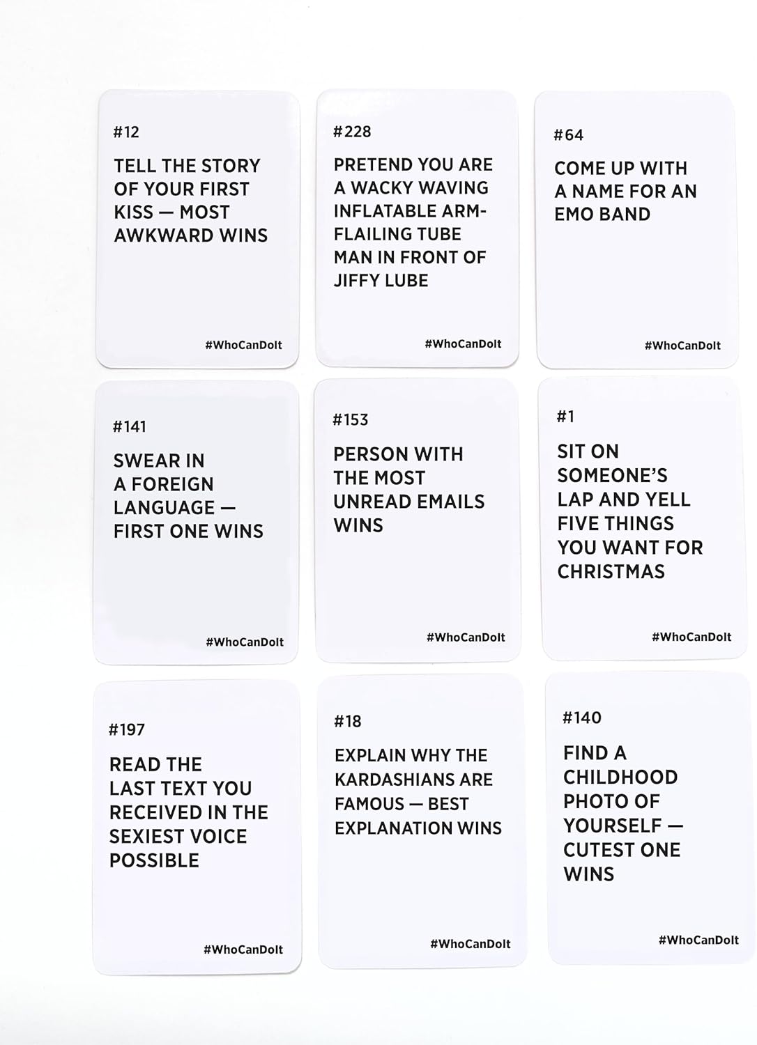 DSS Games Who Can Do It [Compete with Your Friends to Win These Challenges | Adult Party Game | Great for Game Night, Big Groups, Pregames | Gifts for Him]