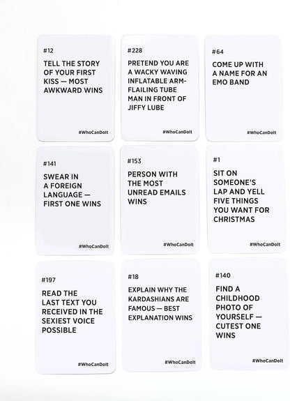 DSS Games Who Can Do It [Compete with Your Friends to Win These Challenges | Adult Party Game | Great for Game Night, Big Groups, Pregames | Gifts for Him]
