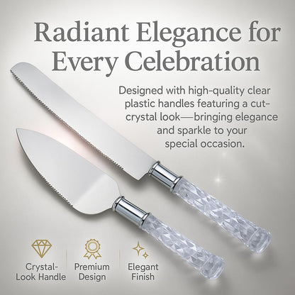 GIFTS INFINITY Personalized Wedding Cake Knife and Server Set with Engraving – Cake Cutting Utensil Set, Keepsake Gift for Wedding, Anniversary, Reception, Birthday & Other Occasions (CH-101WB)