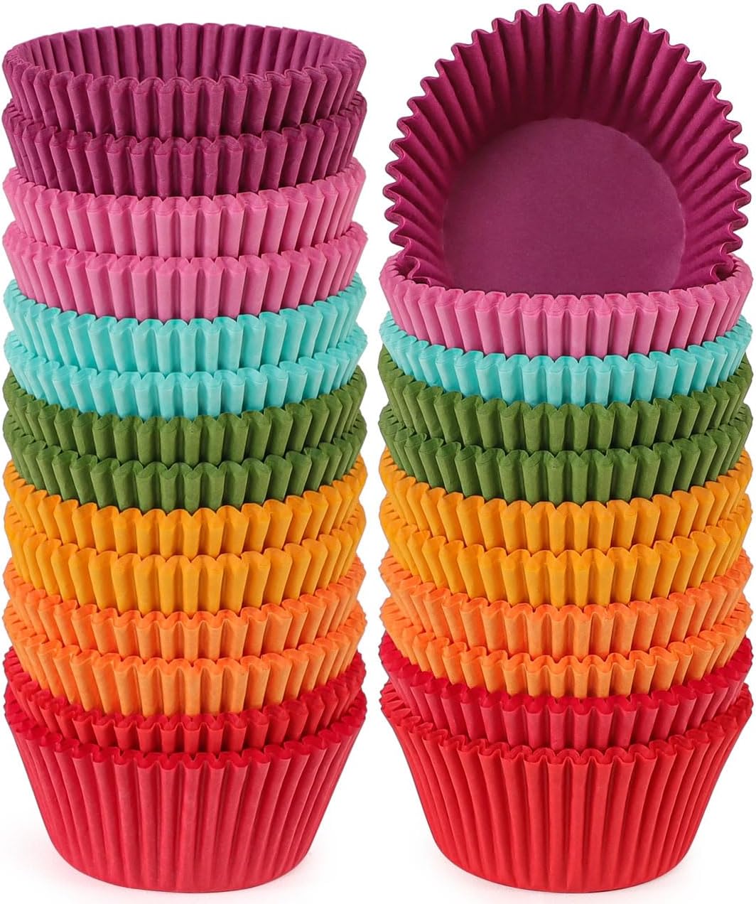 Caperci Standard White Cupcake Liners 500 Count, No Smell, Food Grade & Grease-Proof Baking Cups Paper
