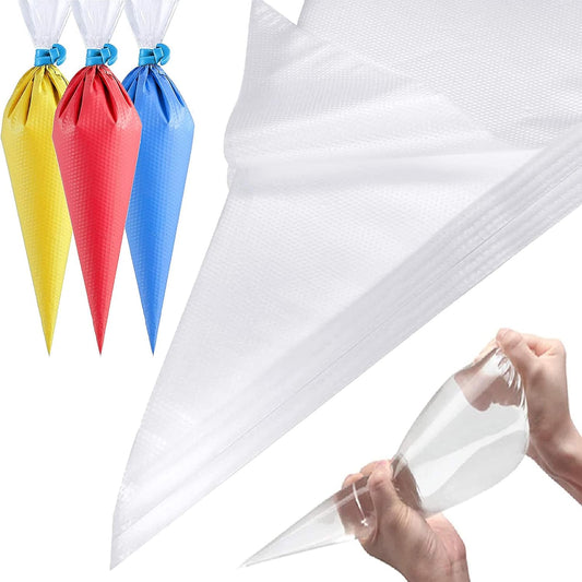 100 Pieces Piping Bags Disposable - Tipless Piping Bags | Pastry Bags | Icing Bags | Frosting Bags for Cake Cookies Baking Decorating (14 inch bags-A)