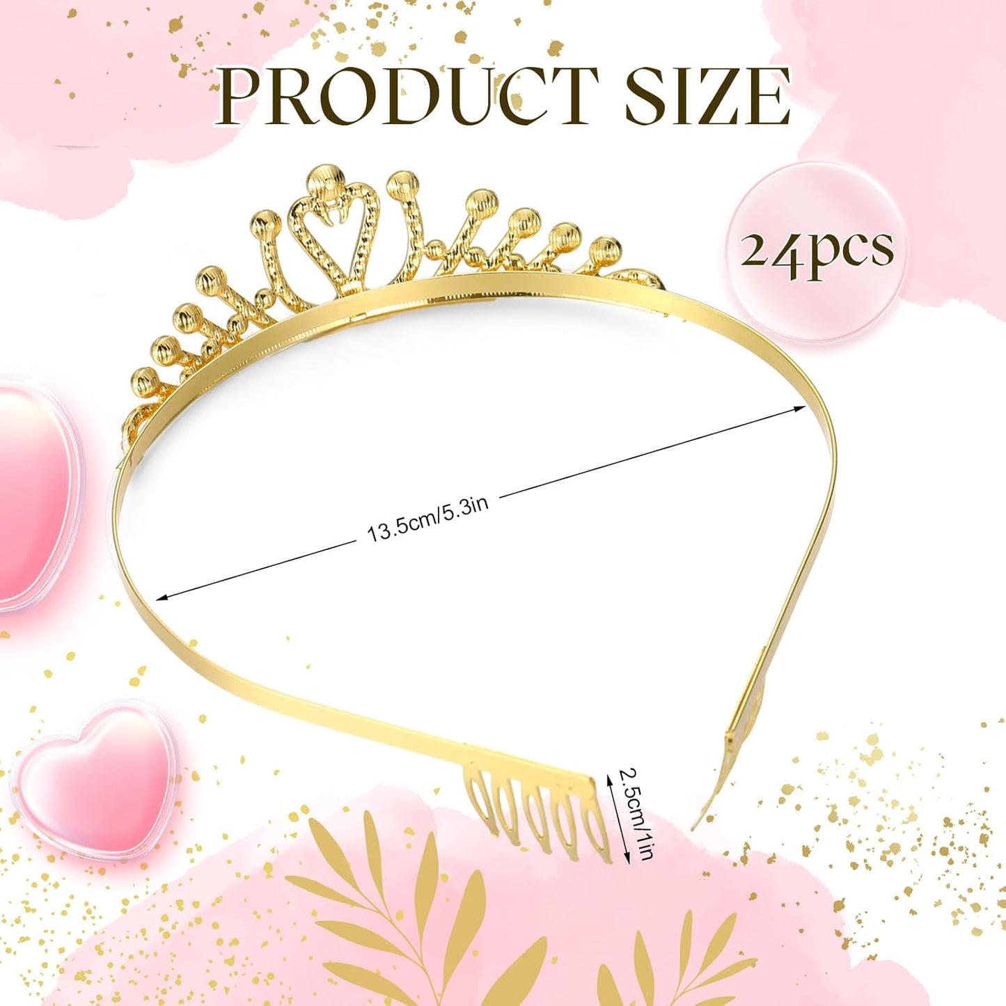 24 Pcs Crystal Tiara Crowns for Women Bulk Rhinestone Princess Headband Crown with Combs Tiaras for Pageant Bridal Shower Wedding Birthday Prom Party Gifts