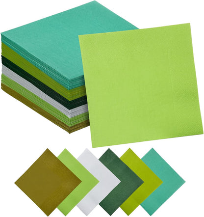 24 colors Cocktail Napkins 5 * 5inch disposable Beverage Napkin paper for Cocktail, Wedding, Dinner，Brithday Party Dessert Wine Paper Napkins（ 120 Count）
