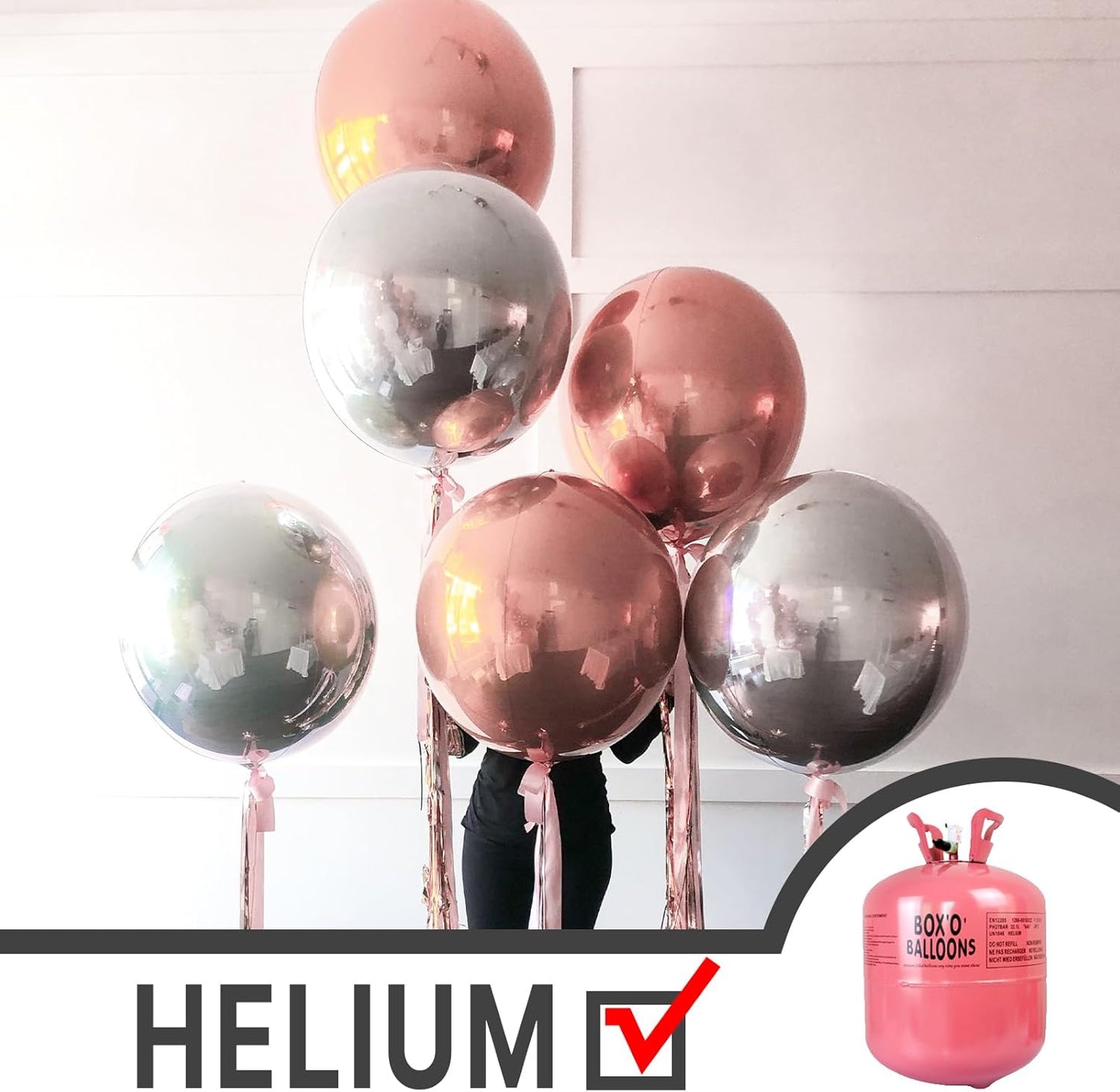 PartyWoo Metallic Gold Foil Balloons 20pcs Different Sizes Pack of 22 15 10 Inch Large Round Foil 4D Inflatable Mirror Ball Mylar Balloons for Graduation Birthday Baby Shower Party Decorations