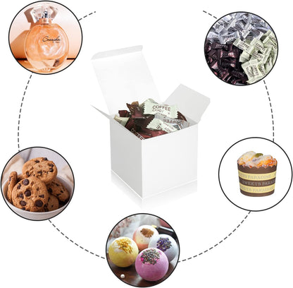 100 Pack Small Gift Boxes, 2x2x2 Inches Favor Boxes Gold Paper Gift Boxes with Lids for Presents, Crafting, Cupcake Boxes, Gifts, Candy Boxes for Wedding Party Bridal Shower Baby Shower Favors