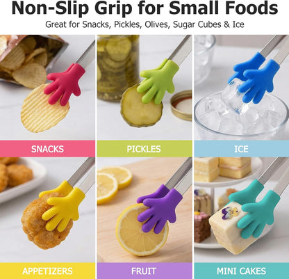 Shindel Small Tongs, 5" Mini Metal Tongs for Serving Food, Cute Kitchen Tool for Candy, Snacks, Chips, Cookies, Appetizers, Fruit, Pickles & Ice Cubes, Great for Party, Buffet & Dessert Table
