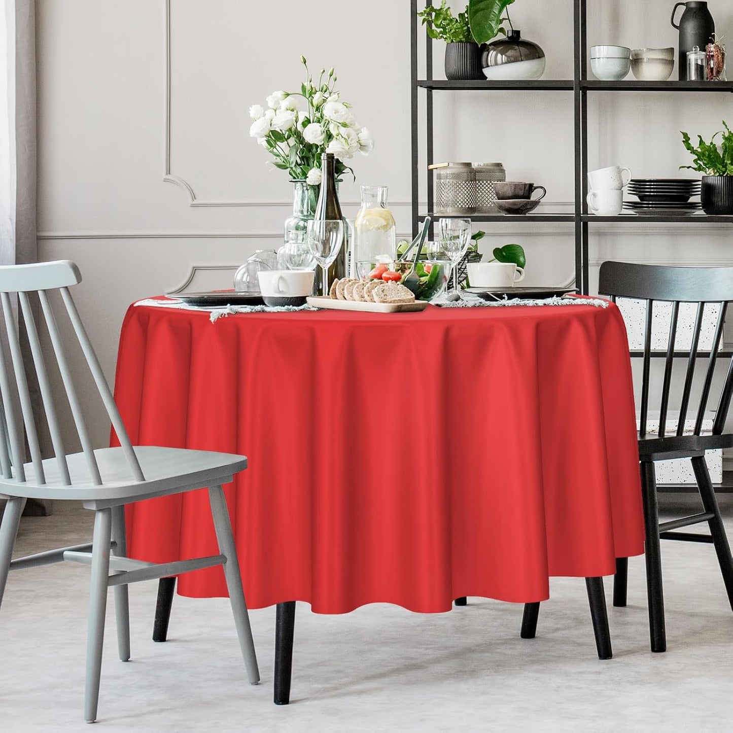 Kopokita 2PCS Black Plastic Tablecloths 54 x 108 Inch, Disposable Table Cloths Rectangle Party Table Covers