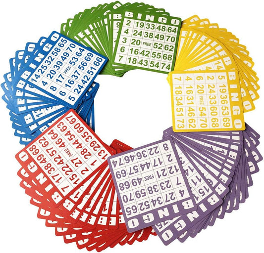 Yuanhe 100 Bingo Game Cards - Disposable Reusable Paper Sheets for Kids Party School Classroom Family Gathering Activity Casino Trip
