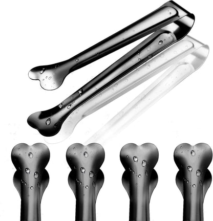 Dmoera 18 Pack Premium Small Serving Tongs, Mini Stainless Steel Appetizer Tongs 4.33Inch Silver
