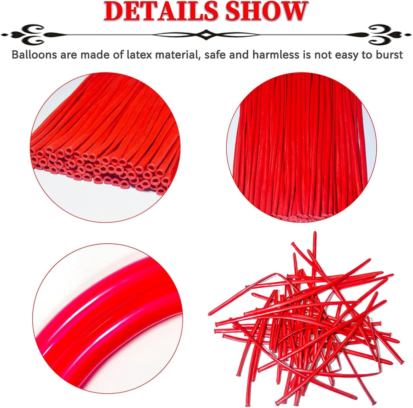 260 Balloons Clear, Thickening Long Balloons for Tying Arch, Twisting Latex Animals Magic Modeling Skinny Birthday Balloon for Kid‘s Party Wedding Decoartion Supply 100pcs