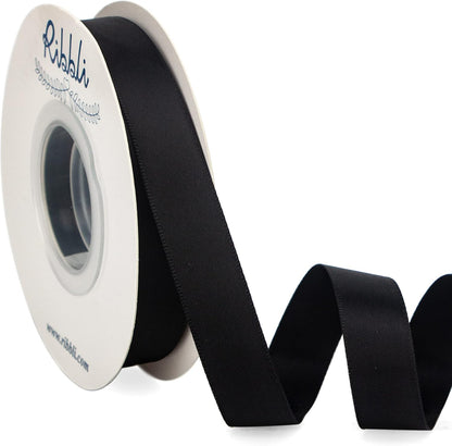 Ribbli Double Faced White Satin Ribbon,3/8” x Continuous 25 Yards,Fabric Ribbon use for Bows Bouquet,Gift Wrapping,Floral Arrangement