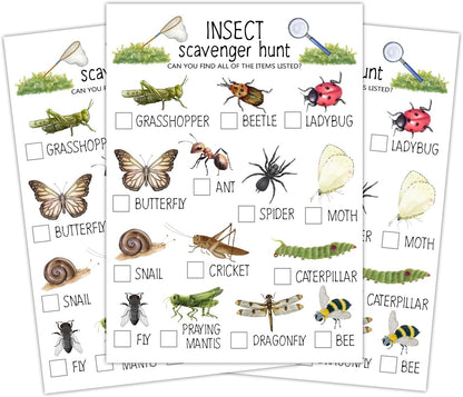 Insect Scavenger Hunt Cards Set of 30 Pcs, Nature Treasure Hunt Game for Family Friends, Outdoor Holiday Party Game Find and Seek Camping Activity -03